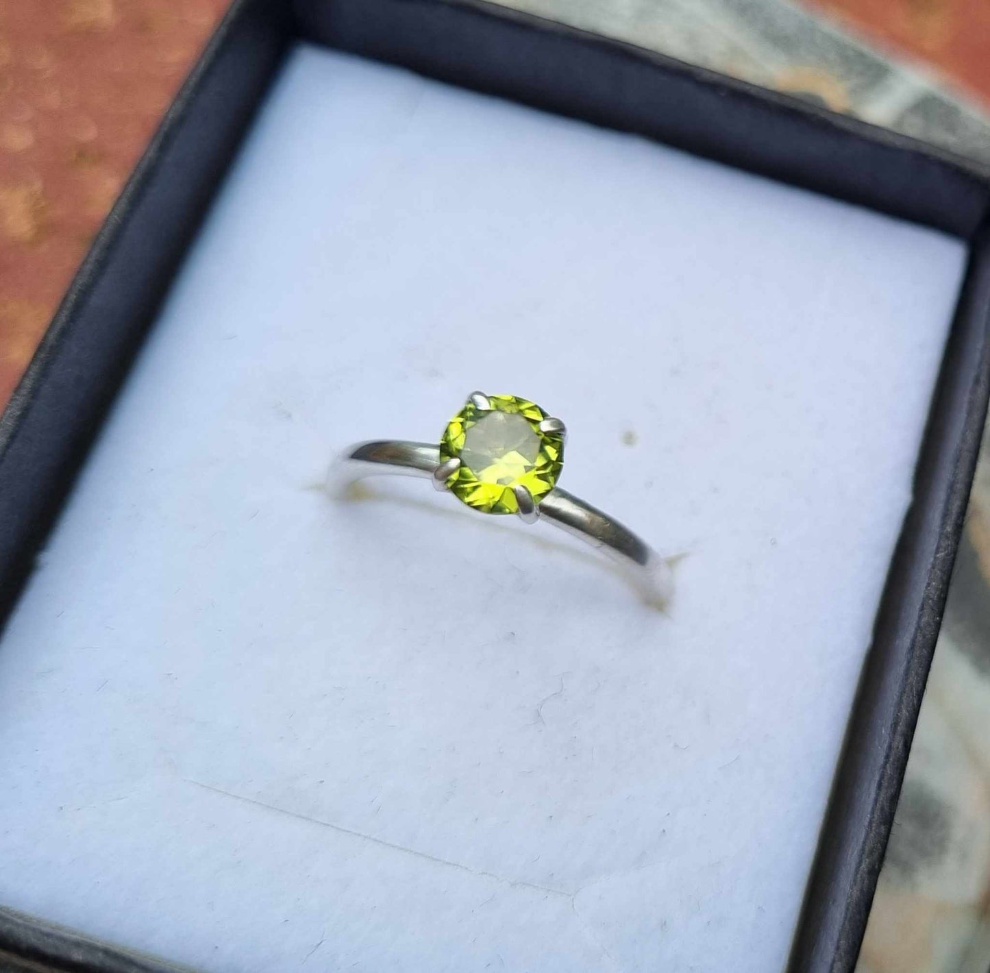Handmade Stirling Silver and Australian Peridot Ring