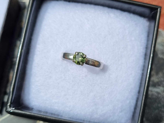 Handmade Silver and Green Sapphire Ring