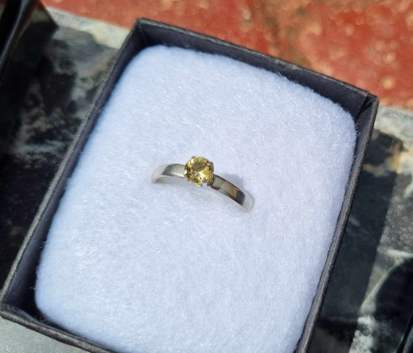 Handmade Silver Ring with natural Heliodore