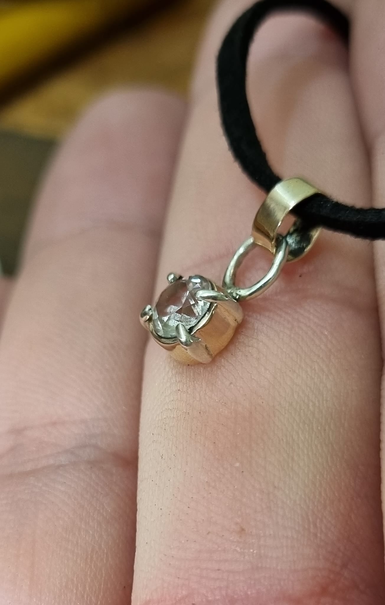 Rose gold and silver Topaz Pendant